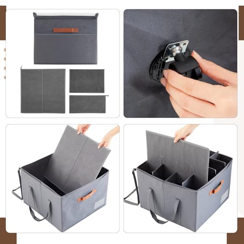 AceOrbit Large Rolling Shoe Organizer 360 Degree Wheeled Fits up to 16 Pairs, Storage Box with Brake and Clear Dust Cover, Adjustable Dividers, Protects Shoes from Dust and Moisture