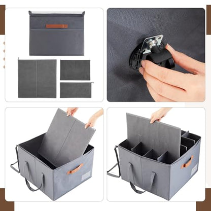 AceOrbit Large Rolling Shoe Organizer 360 Degree Wheeled Fits up to 16 Pairs, Storage Box with Brake and Clear Dust Cover, Adjustable Dividers, Protects Shoes from Dust and Moisture