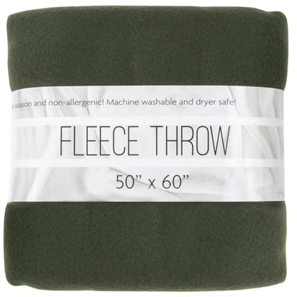 (24 Pack) Bulk Fleece 50x60 Throw Blankets for Wedding Favors, Homeless Women, Men, Homes, Bed, Sofa, Couch, Office, Pet Blankets, Travel | Soft Warm Lightweight Throw Blankets in Bulk (Dark Green) - color: Dark Green
