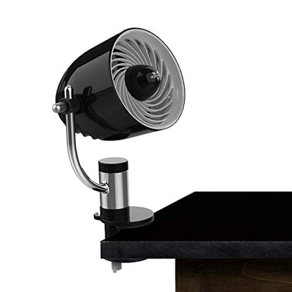 Vornado Pivot Clip Personal Air Circulator, 3-Speed, Portable Desk Fan with Multi-Surface Clip, 360-Degree Adjustable Axis, 9 in Tall, 4 in Diameter, Whisper Quiet, Black - color: Black