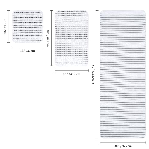 POLYTE 430 GSM Microfiber Quick Dry Lint Free Oversize Bath Towel Set, 6 Piece (Waffle Weave) - color: White/Black