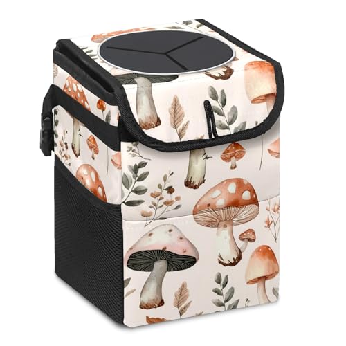 Car Trash Can – Multi-Purpose, Lightweight and Portable with Durable Water-Resistant Coating, No Installation Required, Practical and Ample Capacity, Variety of Colors.Mushroom - color: Mushroom(2)