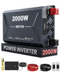 BESTEK 2000W Car Power Inverter, DC 12V to 110V AC Converter Car Outlet Adapter with USB-C PD30W QC18W Cigarette Lighter Plug, 3 AC Charger Outlets and Dual USB Ports for RV Road Trips - color: Black