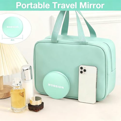 wobsion 10X Magnifying Tabletop Mirror, 4 Inch Round, Glass, ABS - color: 4inch Rechargeable Cyan