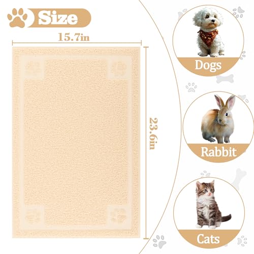 Darkyazi Pet Feeding Mat Large for Dogs and Cats,24"×16" Flexible and Easy to Clean Feeding Mat,Best for Non Slip Waterproof Feeding Mat. (Beige) - color: Beige