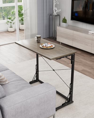 Vantic 31.5" Folding Desk, Foldable TV Tray Table for Eating on Couch, Extra Large TV Dinner Trays, Portable Fold Computer Writing Desk Table for Home Office, Greige - color: Greige