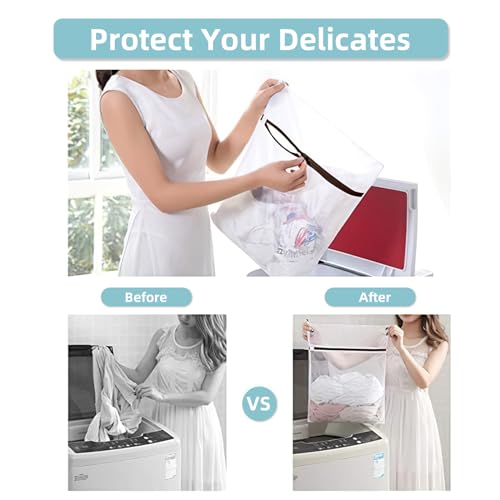 GOGOODA Mesh Laundry Bags for Delicates Durable Protective Wash Bags Travel Storage Bags for Intimates Lingerie, 3PCS（3XXL） - size: 3XXL
