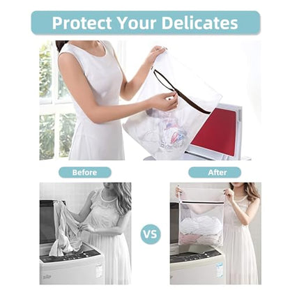 GOGOODA Mesh Laundry Bags for Delicates Durable Protective Wash Bags Travel Storage Bags for Intimates Lingerie, 3PCS（3M） - size: 3M