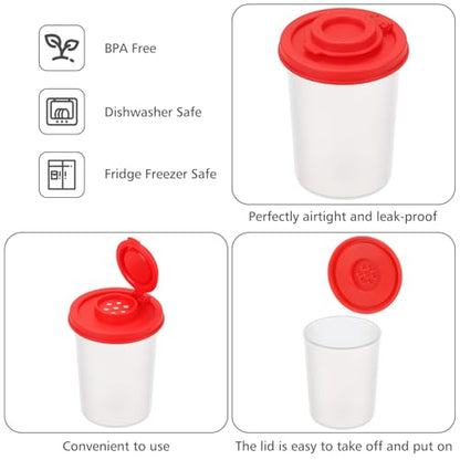 Accmor Salt and Pepper Shakers, 3oz Salt Shaker to go Moisture Proof Salt Pepper Shakers Spice Container Dispenser for Camping Picnic Lunch Boxes Travel Kitchen - color: Red