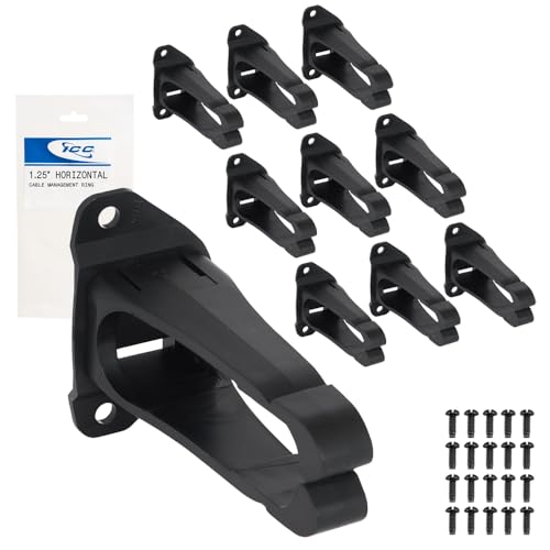 ICC 1.25” Plastic Cable Management Ring, Horizontal, Rack or Wall Mount, Pack of 10 – Cable Organizer for Structured Wiring and Equipment Racks - color: Pack of 10, size: 1.25” Horizontal, style: Plastic