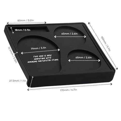 Normcore Espresso Compact Tamping Station - Barista Tamping Mat - Anti Slip Corner Tamping Mat - Compact Coffee Tamper Holder Pad - Espresso Accessories Tool - Food Grade Non-Slip Silicone
