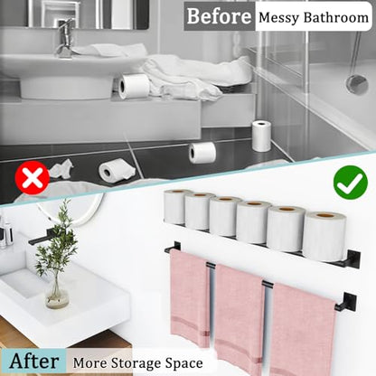 2 Packs 32 Inch Bathroom Towel Bar, 2Pcs Towel Racks for Bathroom, JIAPAIDUO Bathroom Towel Rack Wall Mounted, Bath Hand Towel Holder Organizer, Modern Home Decor Towel Rod Bathroom, Matte Black - size: 32 inch (2 Packs)