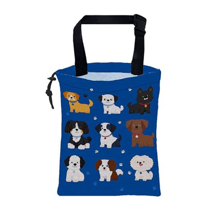 Car Garbage Bag Cartoon Dogs and Paw Prints Drawstring Car Trash Bag Hanging for Back Seat with Adjustable Buckle Canvas Vehicle Trash Can Easy-to-Install - color: Cartoon Dogs and Paw Prints