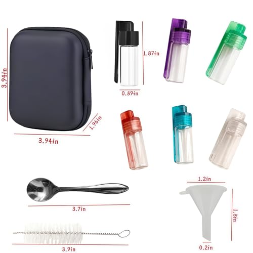 6 Pcs Leak-proof Mini Seasoning Containers Set,Spice Jar with Spoon Lid Design, Portable Travel Containers for Travel & Kitchen Essentia