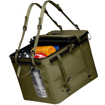 RUX 70L Collapsible Gear Box (Green) - Modular Adventure Storage Solution For Camping Storage, Overlanding, Off-road And Van Life - Weatherproof, Durable and Multifunctional - color: Green