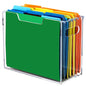DINGHUO Acrylic File Organizer for Desk, Letter Size Hanging File Folder Holder with Handles, Clear Portable Storage Box for Office Home School -1 Pack - size: L Letter