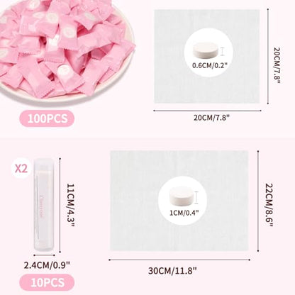 Classycoo Compressed Towel 120 PCS with 2 Carrying Cases,Disposable Mini Tablets Portable Face Towel Cotton Coin Tissue for Travel, Camping, Hiking, Sport, Home Hand Wipes, Outdoor Activities (Pink) - size: 1 Count (Pack of 120), style: Large (Pink)