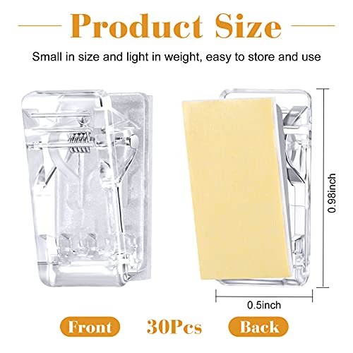 30 Pieces Self-Adhesive Clips Wall Tapestry Clips Sticky Plastic Photo Small Hanging Spring for Poster Photo Wall Teacher Student Home Applications(Clear) - color: Clear