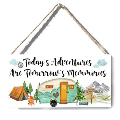 Xiolcxdr Camper Decor for Inside Wall Art Sign Christmas Birthday Camping Gifts for Women Men Friend Family Farmhouse Garage RV Home Decor Camper Accessories With Rope 6 x 12 Inch