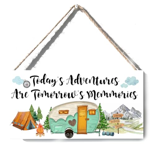 Xiolcxdr Camper Decor for Inside Wall Art Sign Christmas Birthday Camping Gifts for Women Men Friend Family Farmhouse Garage RV Home Decor Camper Accessories With Rope 6 x 12 Inch