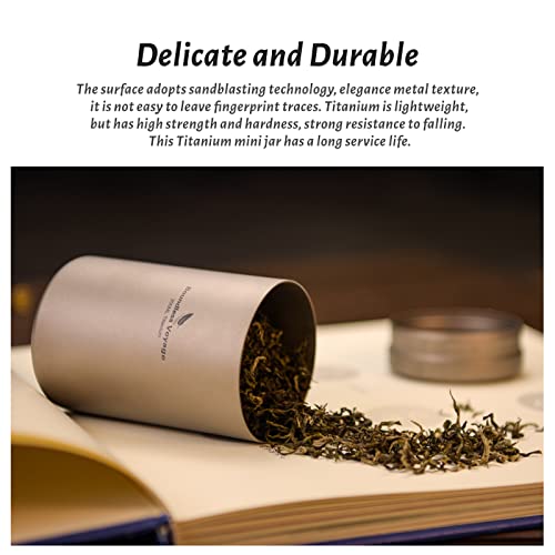 Boundless Voyage Titanium Small Tin Can Box Canister Tea Tins Coffee Tins Food Storage Container for Tea,Coffee, Herb, Candy, Chocolate, Sugar, Spices, Beans - color: Ti3210D-200ml 1pcs