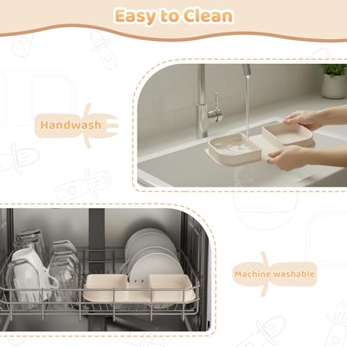 Beige Travel Silicone Foldable Feeding Set, On-the-Go Baby Feeding Supplies Including Toddler Plates, Silicone Baby Spoon&Fork, Adjustable Foldable Bib, Portable Infant Toddler Utensils - color: Beige