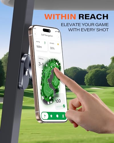 A2C Alloy Magnetic Golf Cart Phone Holder for MagSafe iPhone, Unique Fathers Day Golf Gifts for Men Dad Him Husband Ladies Her Golfers, Golf Accessories Essentials Gadgets Fits EZGO, Club Car, Yamaha - color: 1x Iron Gray