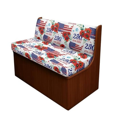 250 Years Hibiscus RV Dinette Cushion Covers Include 1 Pcs Bench Seat Cover and 1 Pcs Backrest Cover USA Flag RV Sofa Cover Slip Covers for RV Furniture Camping Accessories for Women - color: 250 Years Hibiscus
