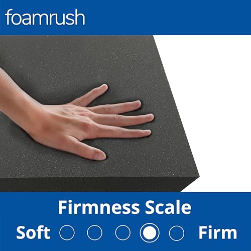 FoamRush 8" x 18" x 20" Charcoal High Density Upholstery Foam Cushion, Upholstery Sheet, Foam Padding, Seat Replacement, Wheelchair Seat & Chair Cushion Replacement, Square, Made in USA - color: Charcoal Foam, size: 8" x 18" x 20"