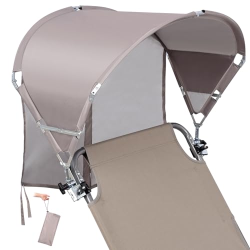 Universal Wind-Resistant Chair Umbrella Canopy, Foldable Portable UPF 50+ Sun Shade Attachment with Adjustable Clamp, Fits Most Beach, Camping, Lawn, Sports, Tanning, Zero Gravity Chairs, Patented - style: Regular
