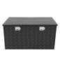 Black 44 Inch Truck Chest Tool box Heavy Duty Aluminum Stripes Plated Pick Up Truck Bed Box Waterproof RV Trailer Toolbox Storage with Side Handle and Lock Keys –44"x24"x24" - color: Black, size: 44"x24"x24"
