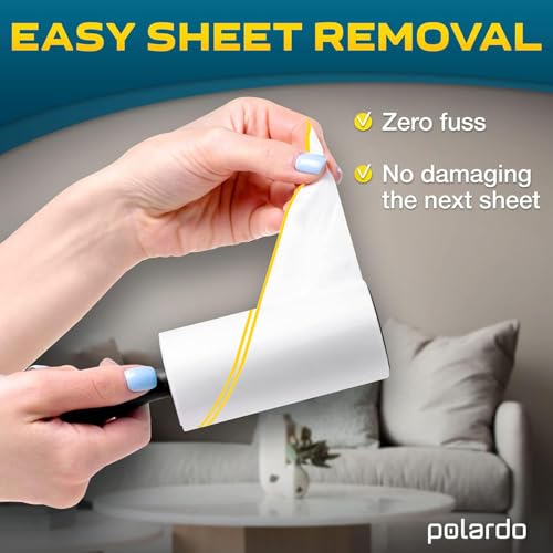 Lint Rollers for Pet Hair, Sticky, Remover for Couch, Clothes Furniture and Carpet. Lint Roller Dog Hair Remover Cat Hair, Animal Hair, Pet Fur, Fuzz. 5 Large Pet Hair Lint Rollers White - size: Printed Tear Line - 5 pcs - 450 Sticky Sheets