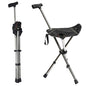 FATTCHIAR Cane with Seat, Cane Chair Capacity 330lbs, Adjustable Height Folding Lightweight Walking Stick with Seats, Portable Stool for Adults Seniors Hiking Camping