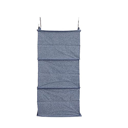 Household Essentials Hanging Cotton Blend Closet Organizer with 3 Storage Shelves, Denim - color: Denim