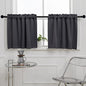 Pickluc Blackout Kitchen Curtain 24 Inches Long, Rod Pocket Cafe Tier Curtains for Small Window Treatment in Living Room, Basement, RVs, Cabinets, 2 Panels, W24 X L24 Inch, Dark Grey - color: Grey, size: 24"W x 24"L (Pack of 2)