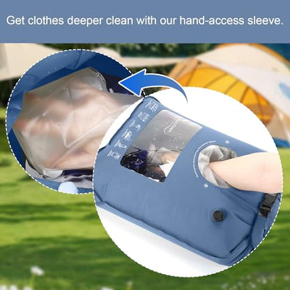 Portable Washing Bag Hand Wash Bag Travel Manual Washer RV Laundry Solution | Camping Washing Machine, Hand Washing Bag, Clothes Washer for Backpacking, Cruise and Vacation Essentials, Travel Washer Bag