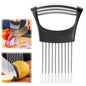 Onion Slicer, Stainless Steel Onion Holder for Slicing with Protective Case, Onion Cutter Tool for Meat Lemon Potato Tomato Avocado Egg Kitchen Slicing Assistant Tool (1 PCS) - color: 1 PCS