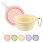 Collapsible Dog Bowls 2-Pack, Portable Travel Dog Bowl with Carabiner, Food-Grade Silicone Pet Bowl for Hiking, Walking (Macaron Pink and Yellow) - color: 12 OZ Macaron Pink and Yellow