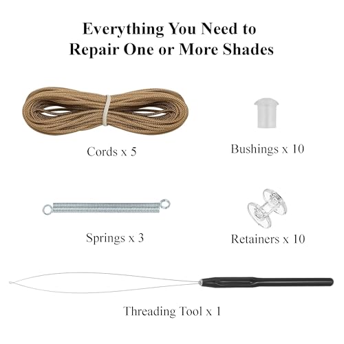 RV Blinds Repair Kit, RV Pleated Shade Repair Kit for Camper Windows, Travel Trailers, Camper Blinds, Day/Night Blinds, Pull Down Shades for Motorhome, Cappuccino