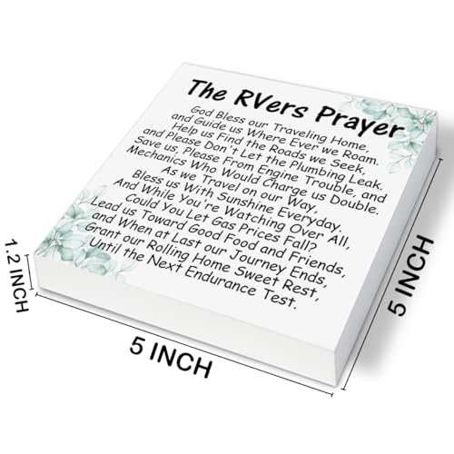 Christian Camper Box Sign Decor the Rvers Prayer Wood Block Sign RV Decorations for Inside Camper