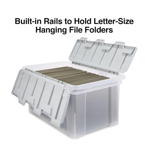 STAPLES Wing Lid File Totes, Letter Size, Clear, 2/Pack - color: Clear, size: 2 Pack, style: Box (Wing Lid)