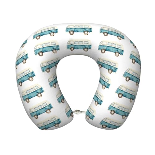 Vintage Camper Van Travel Pillow Comfortable Soft Memory Foam Neck Pillow for Travel Airplane Driving Office - color: Color-20