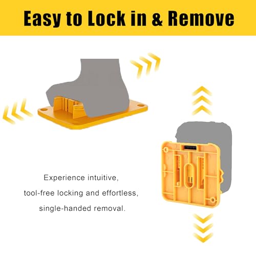 24 Packs Battery Holder & Power Tool Holder Wall Mount Compatible with DeWalt 20V/60V & Milwaukee M18 18V Tools, Batteries Organizer Hanger Heavy-Duty ABS Rack for Garage Workshop Shelf Work Van
