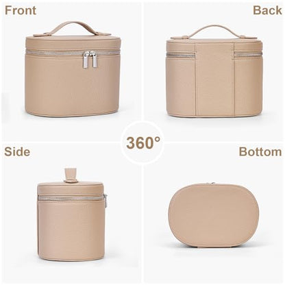 YFGBCX Makeup Bag Vanity Case with Removable Divider Travel Toiletry Bag Portable Cosmetic Bag Makeup Organizer Case - color: Nude