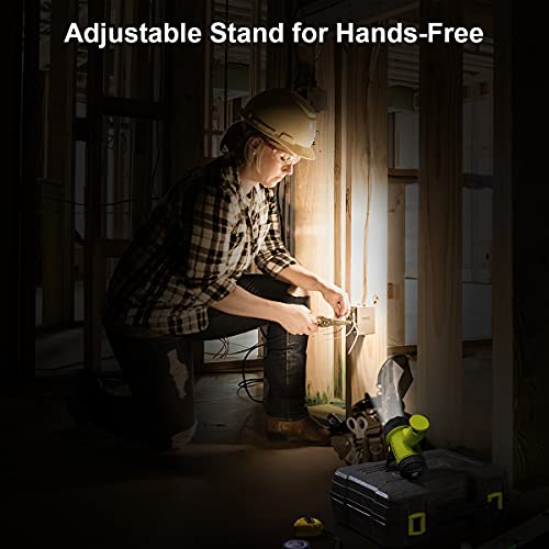 YIERBLUE Rechargeable Spotlight Flashlight with 2000,000 High Lumen LED, IP67 Waterproof Long Running Spot Light searchlight, Impact Resistant Handheld Spotlight with Foldable Stand and Red Lens - color: Fluorescent