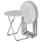TV Trays Table Set of 4 Round Portable Folding TV Tray Table TV Dinner Tray with Sturdy MDF, No Assembly Required, 17.5 x 17.5 x 26 in (White Marble, 4Pcs) - color: White Marble, size: 4pcs