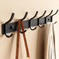 GWAAZXGZ Black Coat Rack Wall Mount - 15 Inch Arc Shaped Design with 6 Hooks for Hanging Coats, Bags, and Towels in Entryway, Livingroom, Bedroom, Bathroom, and Kitchen, 1 Pack - color: Black