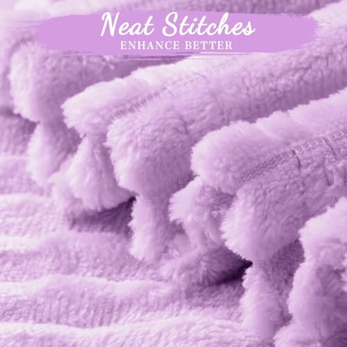 Buryeah 6 Pcs Flannel Throw Blanket Bulk 50 x 60 in Sleepover Blanket Outdoor Wedding Throw Lightweight, Oeko-tex Standard 100 Certified for Sofa Homeless Gifts (Lavender Purple) - color: Lavender Purple