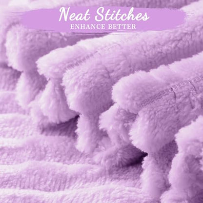 Buryeah 6 Pcs Flannel Throw Blanket Bulk 50 x 60 in Sleepover Blanket Outdoor Wedding Throw Lightweight, Oeko-tex Standard 100 Certified for Sofa Homeless Gifts (Lavender Purple) - color: Lavender Purple