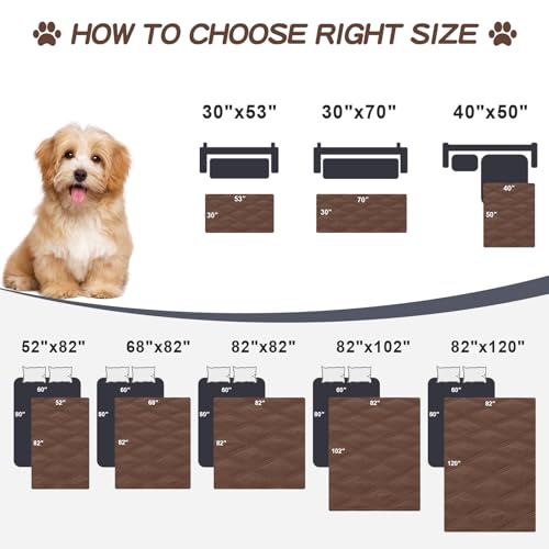 Smiry Waterproof Dog Bed Cover Blanket 30x70, Soft Reversible Pet Blanket, Washable Leakproof Cats Dogs Couch Cover for Sofa, Couch, Furniture, Brown/Chocolate - color: Brown/Chocolate, size: 30x70 Inch